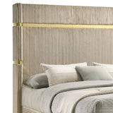 Lucia 61-inch Upholstered Queen Wingback Bed Beige - Tampa Furniture Outlet