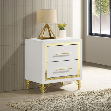 Lucia 2-drawer Nightstand Bedside Table White - Tampa Furniture Outlet