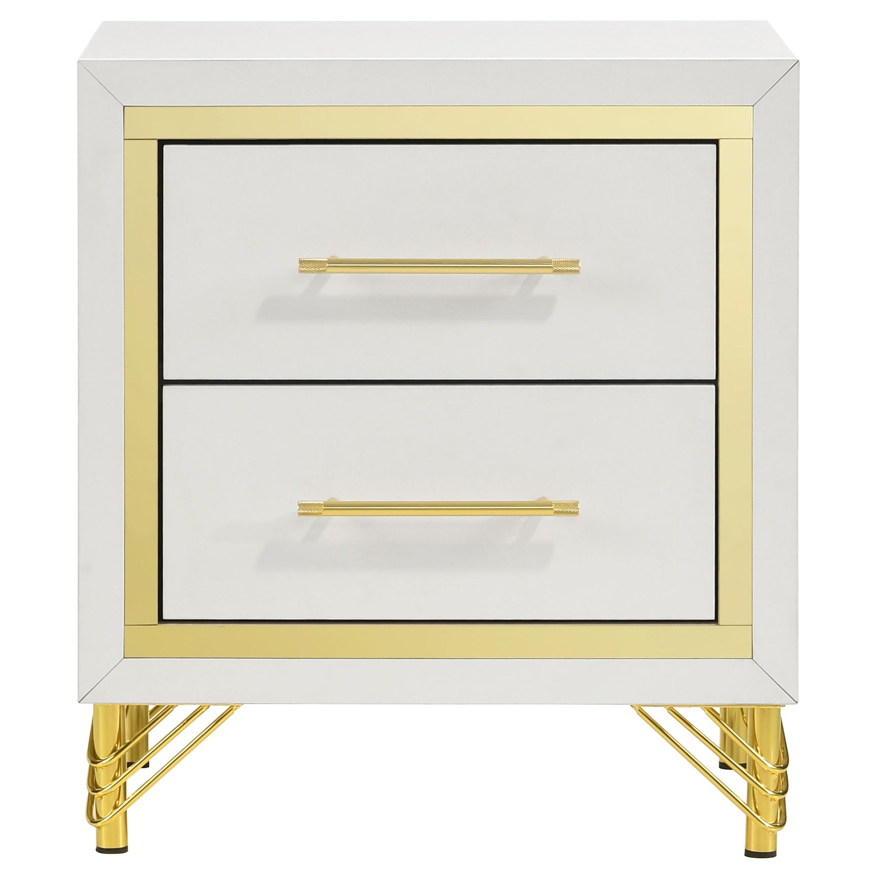 Lucia 2-drawer Nightstand Bedside Table White - Tampa Furniture Outlet