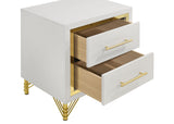 Lucia 2-drawer Nightstand Bedside Table White - Tampa Furniture Outlet