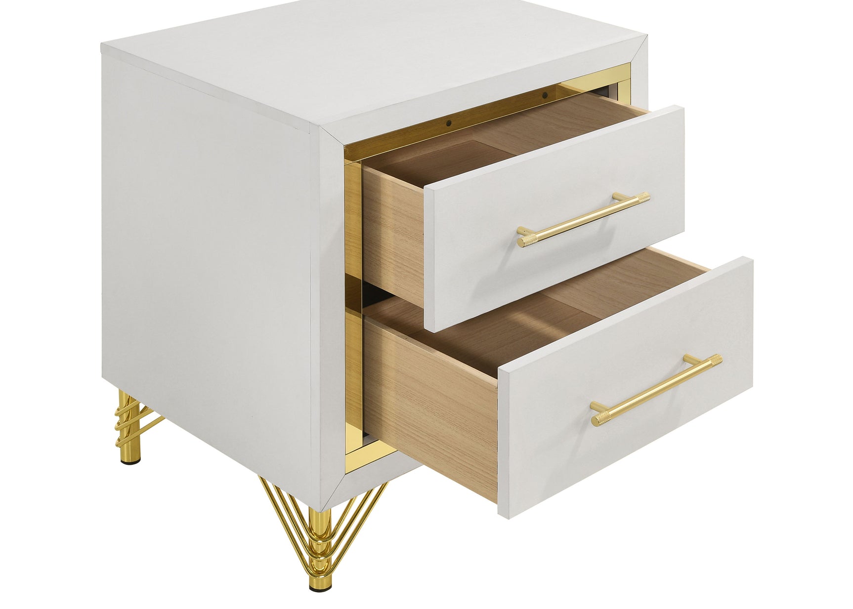 Lucia 2-drawer Nightstand Bedside Table White - Tampa Furniture Outlet