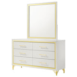 Lucia 6-drawer Dresser with Mirror White - Tampa Furniture Outlet