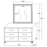 Lucia 6-drawer Dresser with Mirror White - Tampa Furniture Outlet