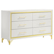 Tampa Furniture Outlet - Coaster - Lucia 6-drawer Dresser Cabinet White - 224733