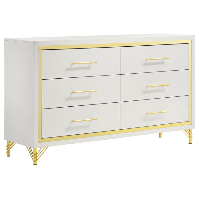 Tampa Furniture Outlet - Coaster - Lucia 6-drawer Dresser Cabinet White - 224733