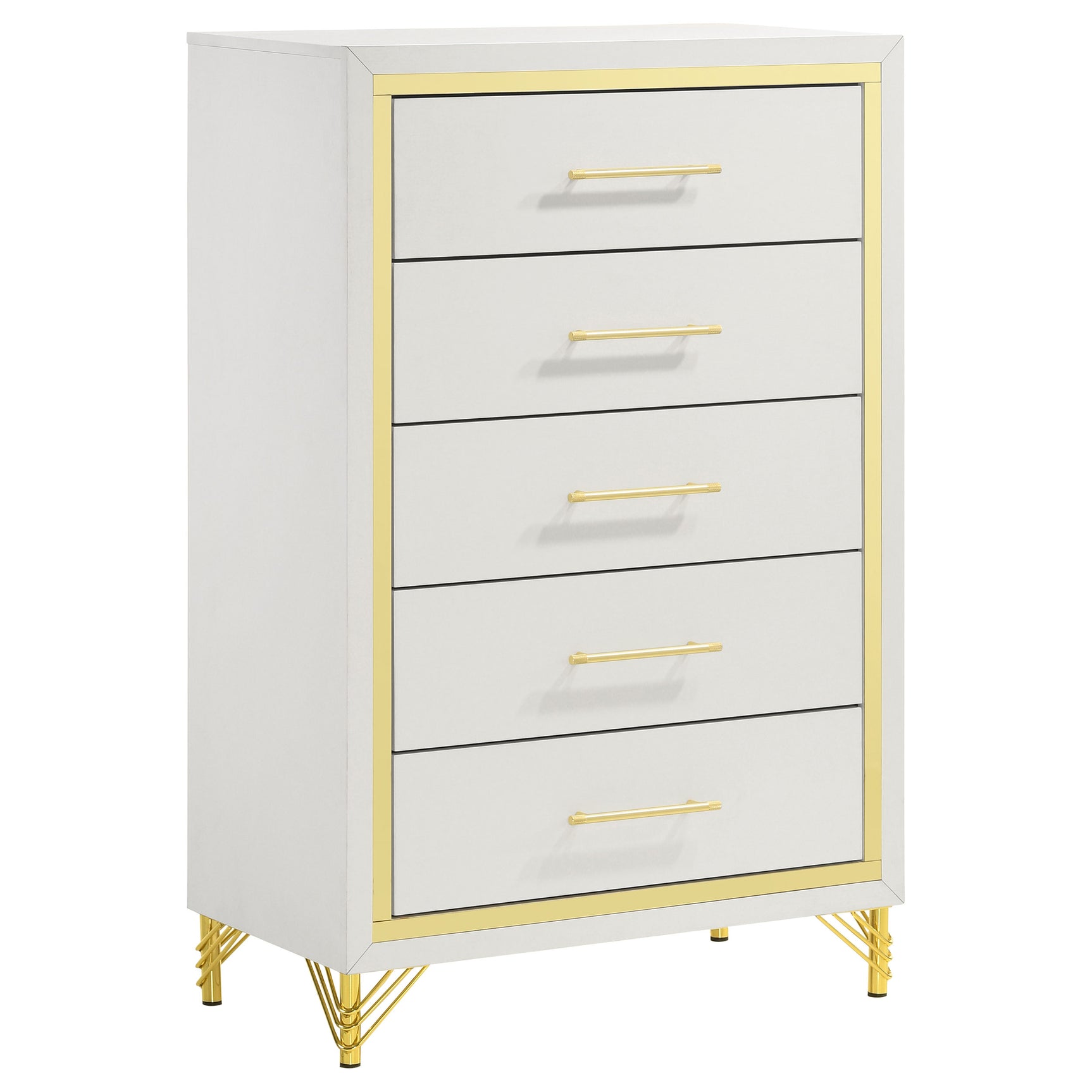 Tampa Furniture Outlet - Coaster - Lucia 5-drawer Bedroom Chest of Drawers White - 224735
