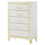 Lucia 5-drawer Bedroom Chest of Drawers White - Tampa Furniture Outlet