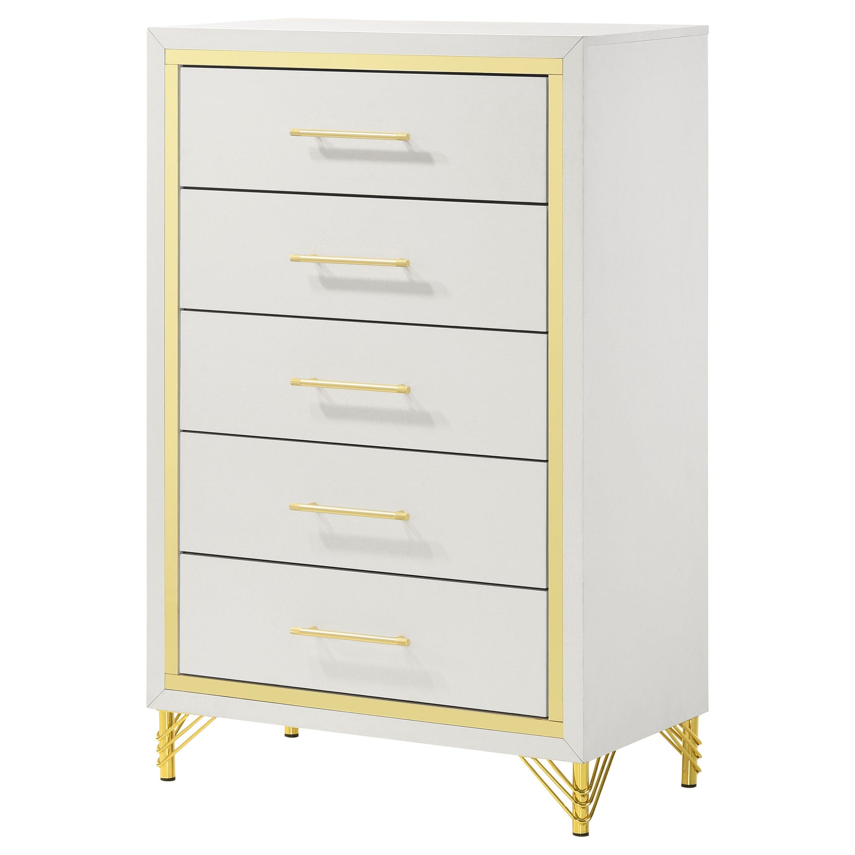 Lucia 5-drawer Bedroom Chest of Drawers White - Tampa Furniture Outlet