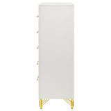 Lucia 5-drawer Bedroom Chest of Drawers White - Tampa Furniture Outlet