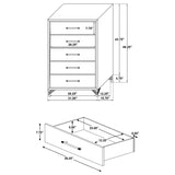 Lucia 5-drawer Bedroom Chest of Drawers White - Tampa Furniture Outlet