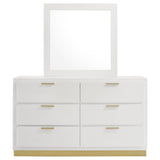 Caraway 6-drawer Dresser with Mirror White - Tampa Furniture Outlet