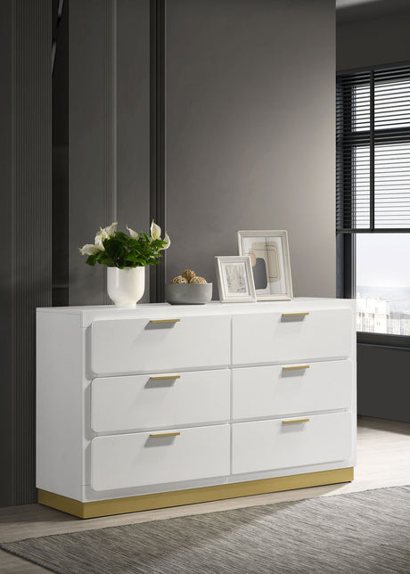 Caraway 6-drawer Dresser White - Tampa Furniture Outlet