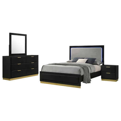 Caraway 4-piece California King Bedroom Set Black - Tampa Furniture Outlet