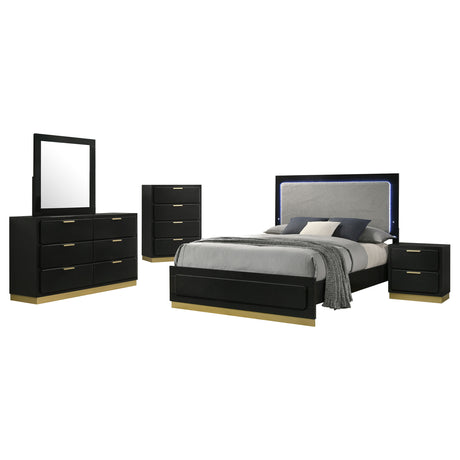Caraway 5-piece California King Bedroom Set Black - Tampa Furniture Outlet