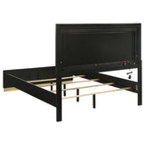 Caraway Wood Queen LED Panel Bed Black - Tampa Furniture Outlet