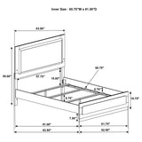 Caraway Wood Queen LED Panel Bed Black - Tampa Furniture Outlet
