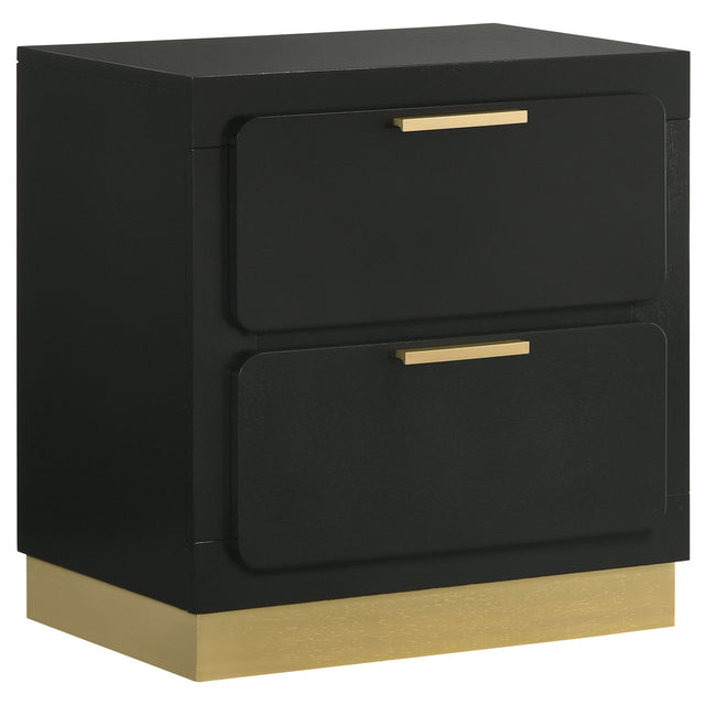 Tampa Furniture Outlet - Coaster - Caraway 2-drawer Nightstand Black - 224782