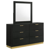 Tampa Furniture Outlet - Coaster - Caraway 6-drawer Dresser with Mirror Black - 224783M