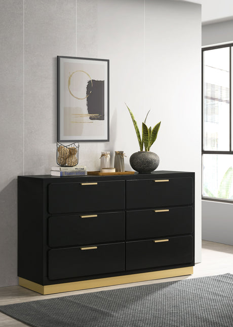 Caraway 6-drawer Dresser Black - Tampa Furniture Outlet