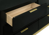 Caraway 6-drawer Dresser Black - Tampa Furniture Outlet