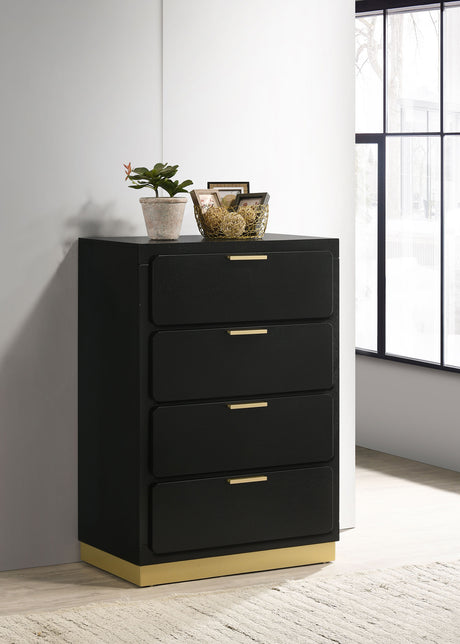 Caraway 4-drawer Bedroom Chest Black - Tampa Furniture Outlet