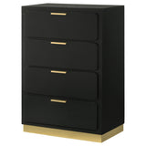 Caraway 4-drawer Bedroom Chest Black - Tampa Furniture Outlet