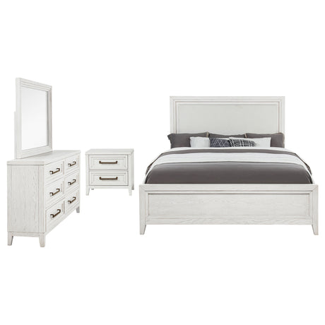 Marielle 4-piece Eastern King Bedroom Set Distressed White - Tampa Furniture Outlet