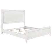 Tampa Furniture Outlet - Coaster - Marielle California King Panel Upholstered Bed Distressed White  - 224841KW
