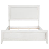 Marielle California King Panel Upholstered Bed Distressed White - Tampa Furniture Outlet