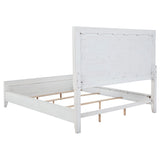 Marielle California King Panel Upholstered Bed Distressed White - Tampa Furniture Outlet
