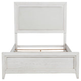 Marielle Queen Upholstered Panel Bed Distressed White - Tampa Furniture Outlet
