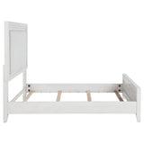 Marielle Queen Upholstered Panel Bed Distressed White - Tampa Furniture Outlet