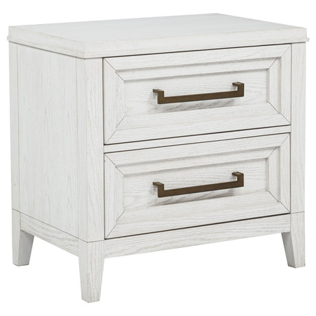 Tampa Furniture Outlet - Coaster - Marielle 2-drawer Nightstand Bedside Table Distressed White  - 224842