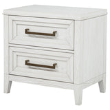 Marielle 2-drawer Nightstand Bedside Table Distressed White - Tampa Furniture Outlet
