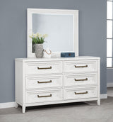 Marielle 6-drawer Dresser with Mirror Distressed White - Tampa Furniture Outlet