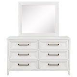 Marielle 6-drawer Dresser with Mirror Distressed White - Tampa Furniture Outlet