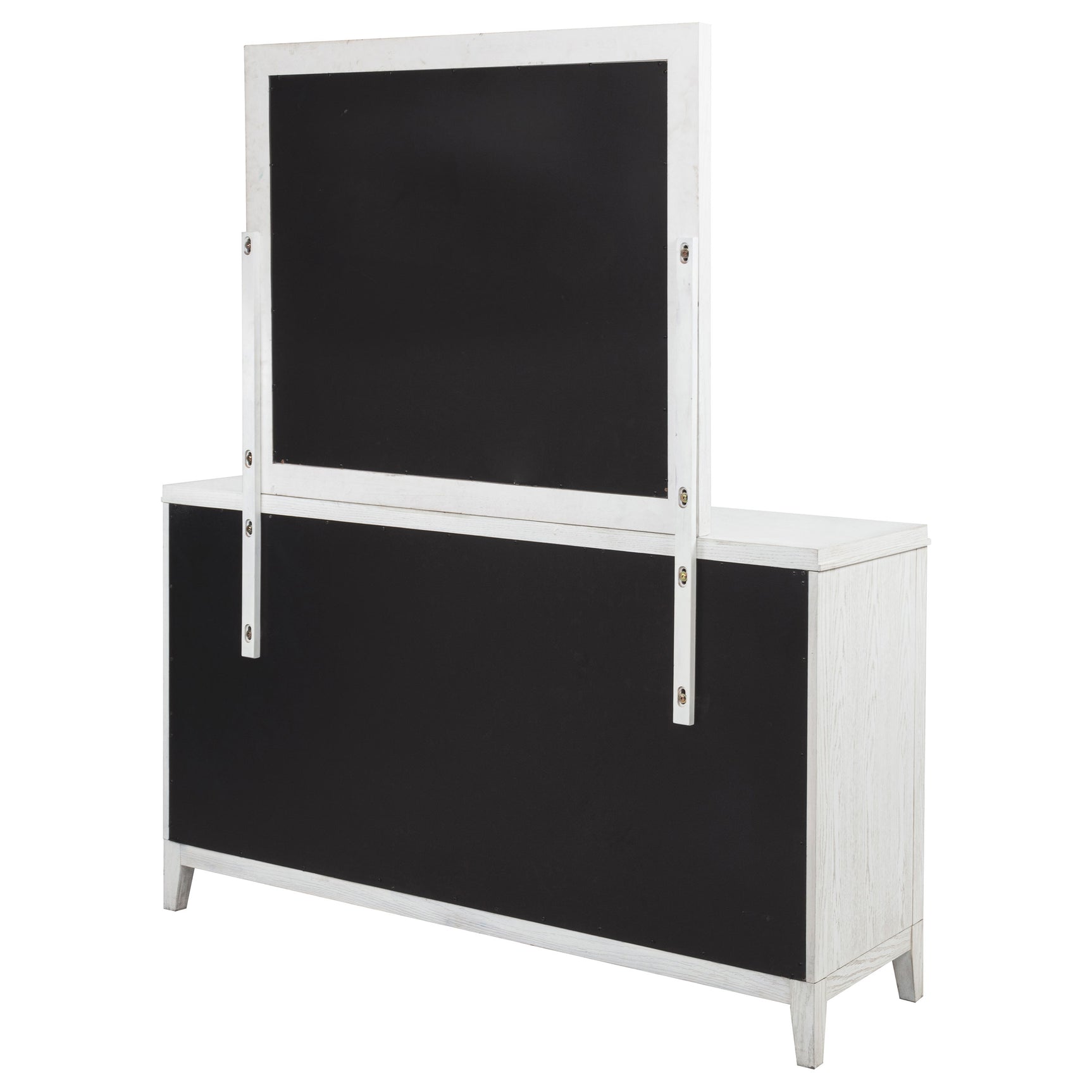 Marielle 6-drawer Dresser with Mirror Distressed White - Tampa Furniture Outlet