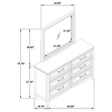 Marielle 6-drawer Dresser with Mirror Distressed White - Tampa Furniture Outlet