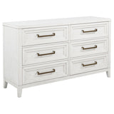 Tampa Furniture Outlet - Coaster - Marielle 6-drawer Bedroom Dresser Distressed White  - 224843