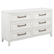 Tampa Furniture Outlet - Coaster - Marielle 6-drawer Bedroom Dresser Distressed White  - 224843