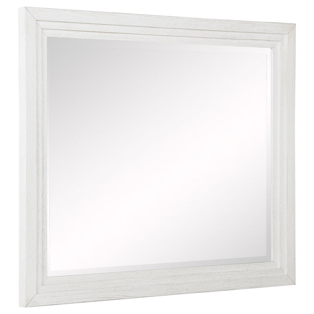 Tampa Furniture Outlet - Coaster - Marielle Dresser Mirror Distressed White  - 224844