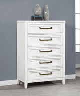 Marielle 5-drawer Bedroom Chest Distressed White - Tampa Furniture Outlet