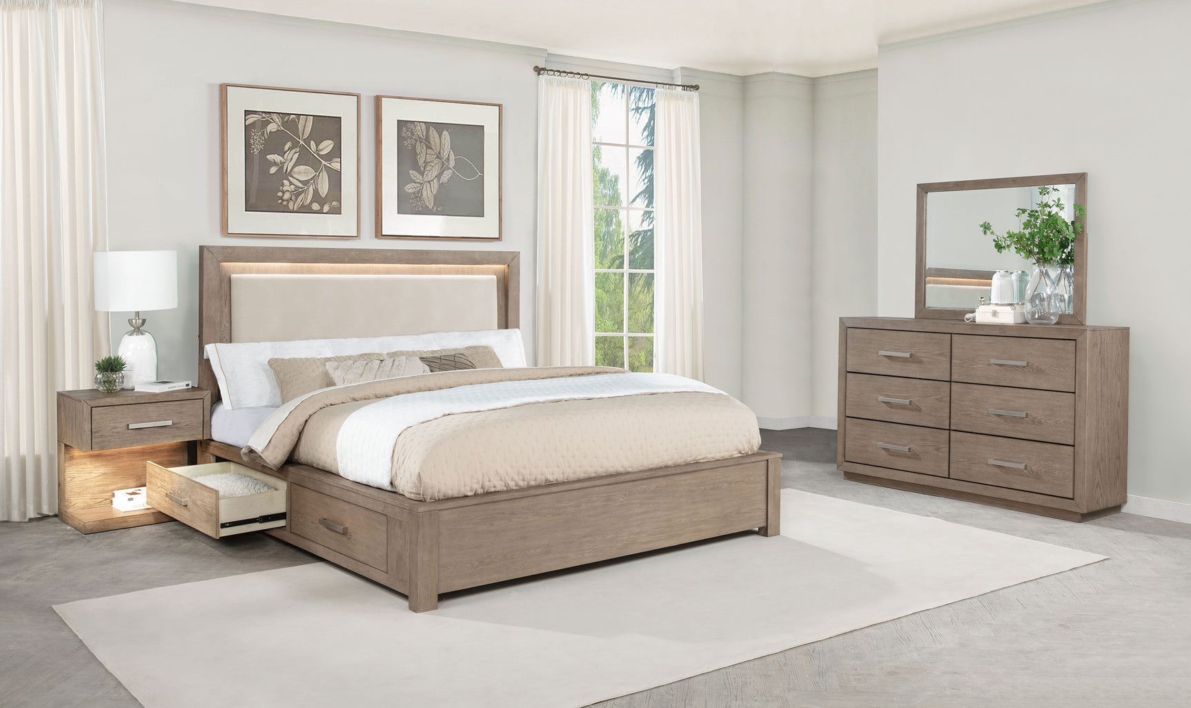Tampa Furniture Outlet - Coaster - Kenora 4-piece Eastern King Bedroom Set Barley Brown - 224850KE-S4