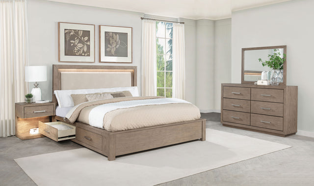 Tampa Furniture Outlet - Coaster - Kenora 4-piece Eastern King Bedroom Set Barley Brown - 224850KE-S4