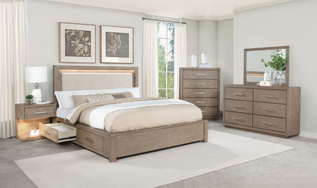 Tampa Furniture Outlet - Coaster - Kenora 5-piece Eastern King Bedroom Set Barley Brown - 224850KE-S5