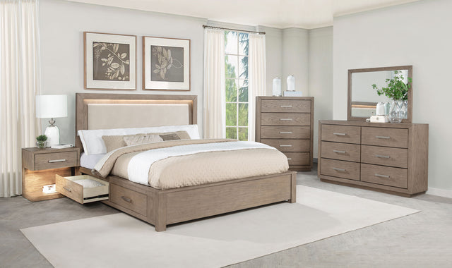 Tampa Furniture Outlet - Coaster - Kenora 5-piece Eastern King Bedroom Set Barley Brown - 224850KE-S5