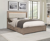 Kenora 56-inch California King LED Storage Bed Barley Brown - Tampa Furniture Outlet