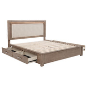 Tampa Furniture Outlet - Coaster - Kenora 56-inch California King LED Storage Bed Barley Brown - 224850KW