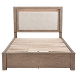 Kenora 56-inch Queen LED Storage Bed Barley Brown - Tampa Furniture Outlet