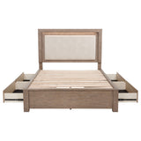Kenora 56-inch Queen LED Storage Bed Barley Brown - Tampa Furniture Outlet